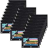 YoeeJob Pencil Pouch for 3 Ring Binder, Binder Pouches with Zipper Bulk, Pen Holder Case with Clear Window School Class Office Organizers, 24 Pack, Black