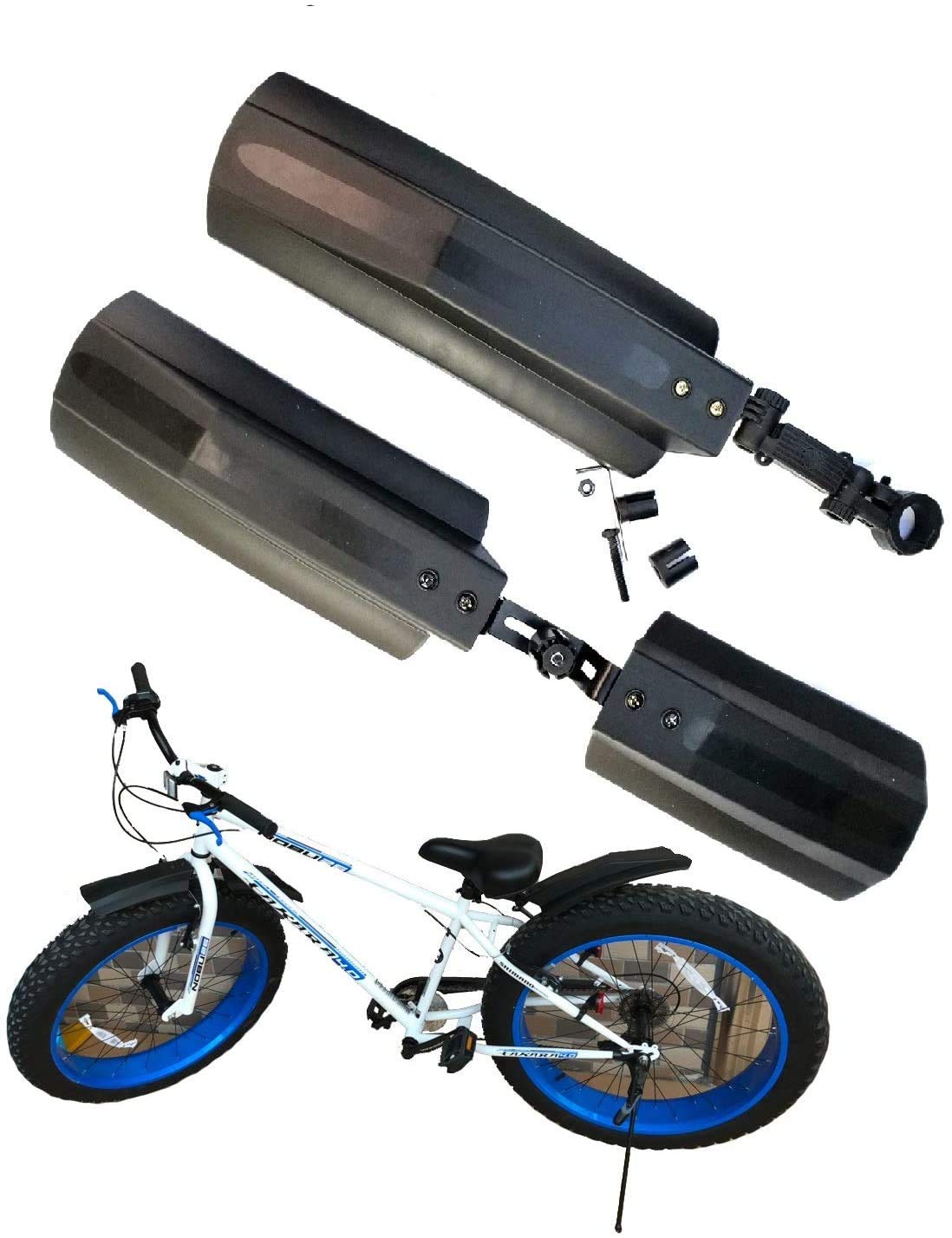 Photo 1 of WIROJ BlueSunshine Fat Tire Bike Fenders, 26 inch Snow Bicycle Bike Front Rear Mudguard Cycling Bike Fender for Mountain Bike
