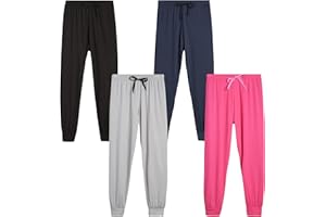 Sweet Hearts Girls Sweatpants - 4 Pack Super Soft Girls Activewear Performance Jogger Pants: Made in USA (Sizes: 5-18)