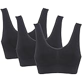 Genie Bra Women's 3 Pack - Wireless, Solid Color Seamless