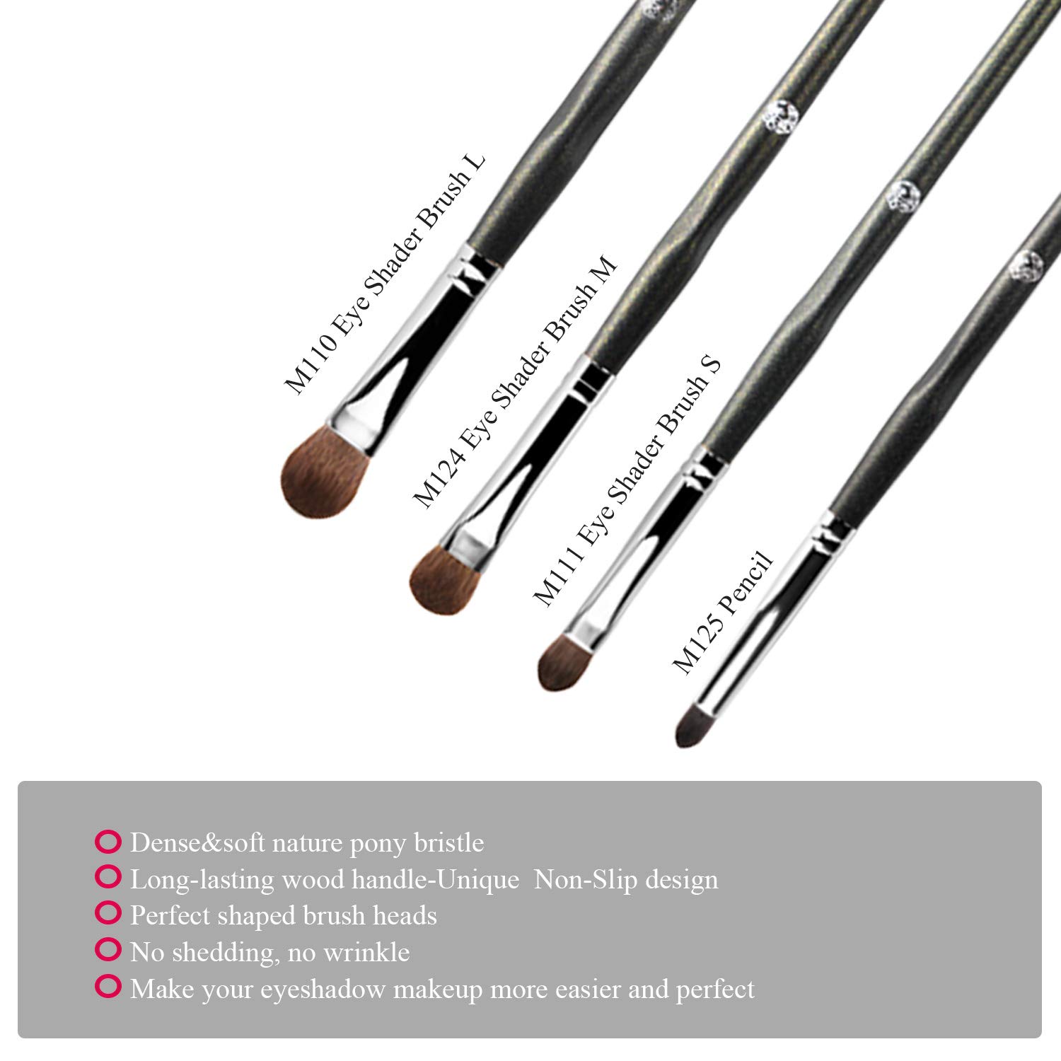 ENERGY Eye Makeup Brushes Eyeshadow Brush Set Blending Brush for Eye Makeup Eyeshadow and Creasing Kit 4Pcs Essential Makeup Brush Pencil Shader Definer Smudge: Beauty