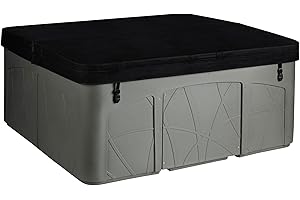 LIFE SMART Spas 5 Person Plug and Play Hot Tub, 110 Volt 28 Jet Outdoor Spa with LED, Waterfall, Durable Thermal Cover, and Ozonator, LS350DX, Taupe