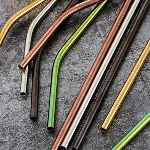 Fishyu 10pcs Edelstahl Trinkhalme mehrfarbige Wiederverwendbare Trinkhalm für Tumbler kaltes Getränk – Bild 4