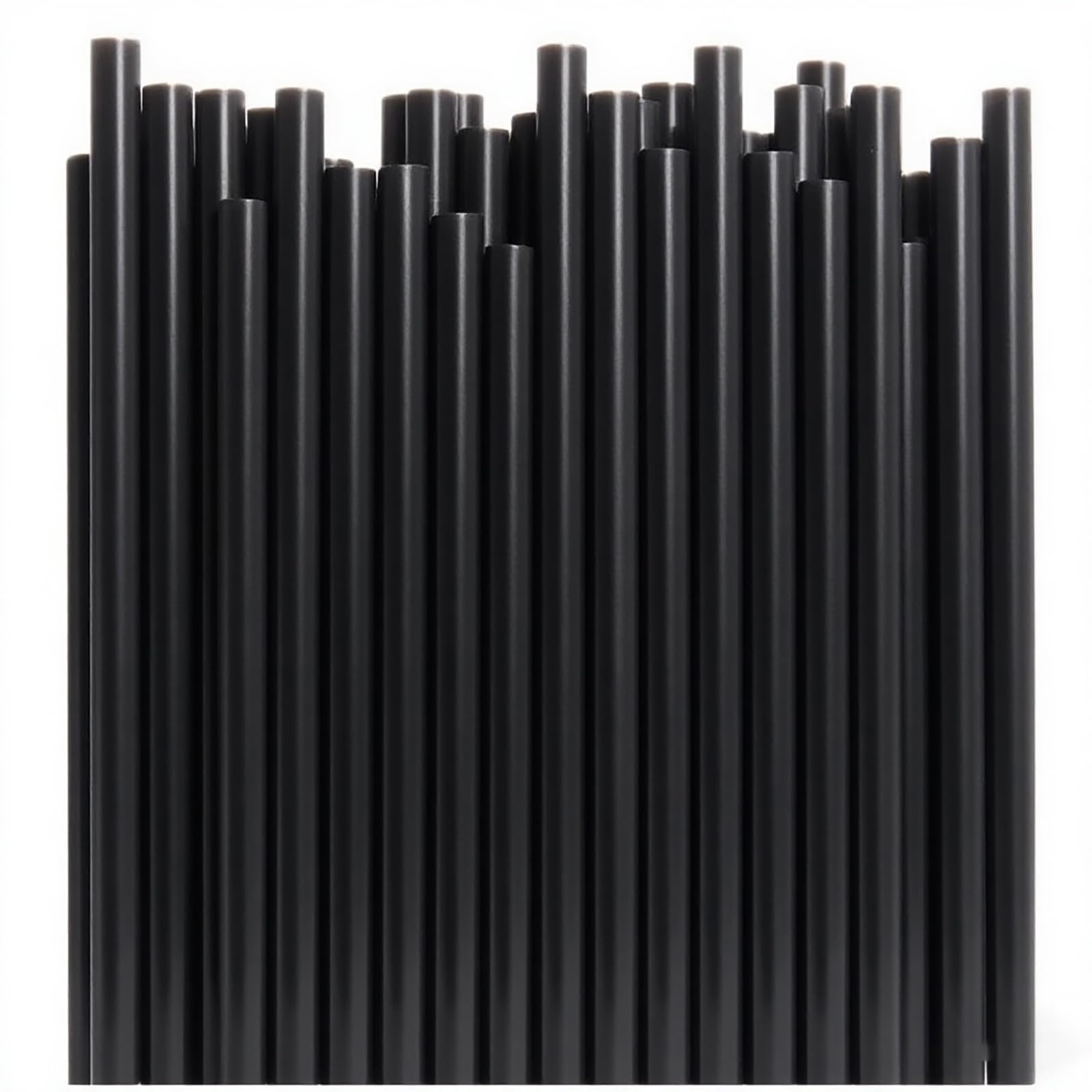 Photo 1 of 100 Pcs Black Disposable Drinking Plastic Straws.Milk tea juice disposable straw (0.47'' diameter and 8.27" long) (black-100pack, 8.27 Inches)