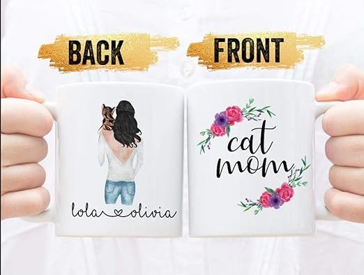 personalized cat mom mug