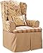 SureFit Sure FIT SF29848 Lexington One Piece Wing Chair Slipcover - T-Cushion Relaxed Fit - 100% Cotton – Up to 45” Tall - Machine Washable, Floral Red with Cream