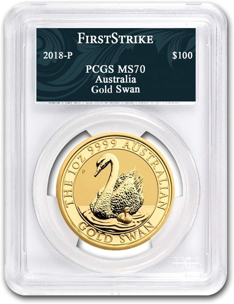 Chewies Collection 2018 Australia 3 Coin Set, Gold Swan PF70, Silver Swan PR70, Silver Swan MS70,PCGS Graded Proof 70, 3 Troy Oz (93.3g)