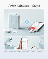 NIIMBOT D110 Mini Label Maker Bluetooth Thermal Printer Blue view 5