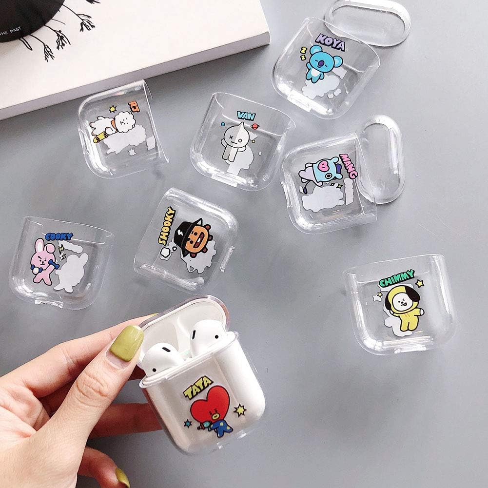 Amazon Co Jp Saitrewed Bts Airpods適用シリコンケース Bt21 ケース 透明 充電ケース エアポッズケース エアーポッズ 保護 カバー Ins風 防弹少年团 専用保護カバー 第2世代と第1世代に適用 防滴防塵 シリコン製 耐衝撃で耐久性あり キズ防止 かわいい 持ち運び便利
