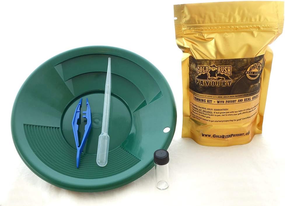 Amazon Com Gold Rush Paydirt Panning Kit For Kids 5 Piece Kit With Gold Pan Paydirt With Real Gold Vial Tweezers Pipette Instructions Toys Games Amazon Com Gold Rush Paydirt Panning Kit For Kids 5 Piece Kit With Gold Pan Paydirt With Real Gold Vial Tweezers Pipette Instructions Toys Games