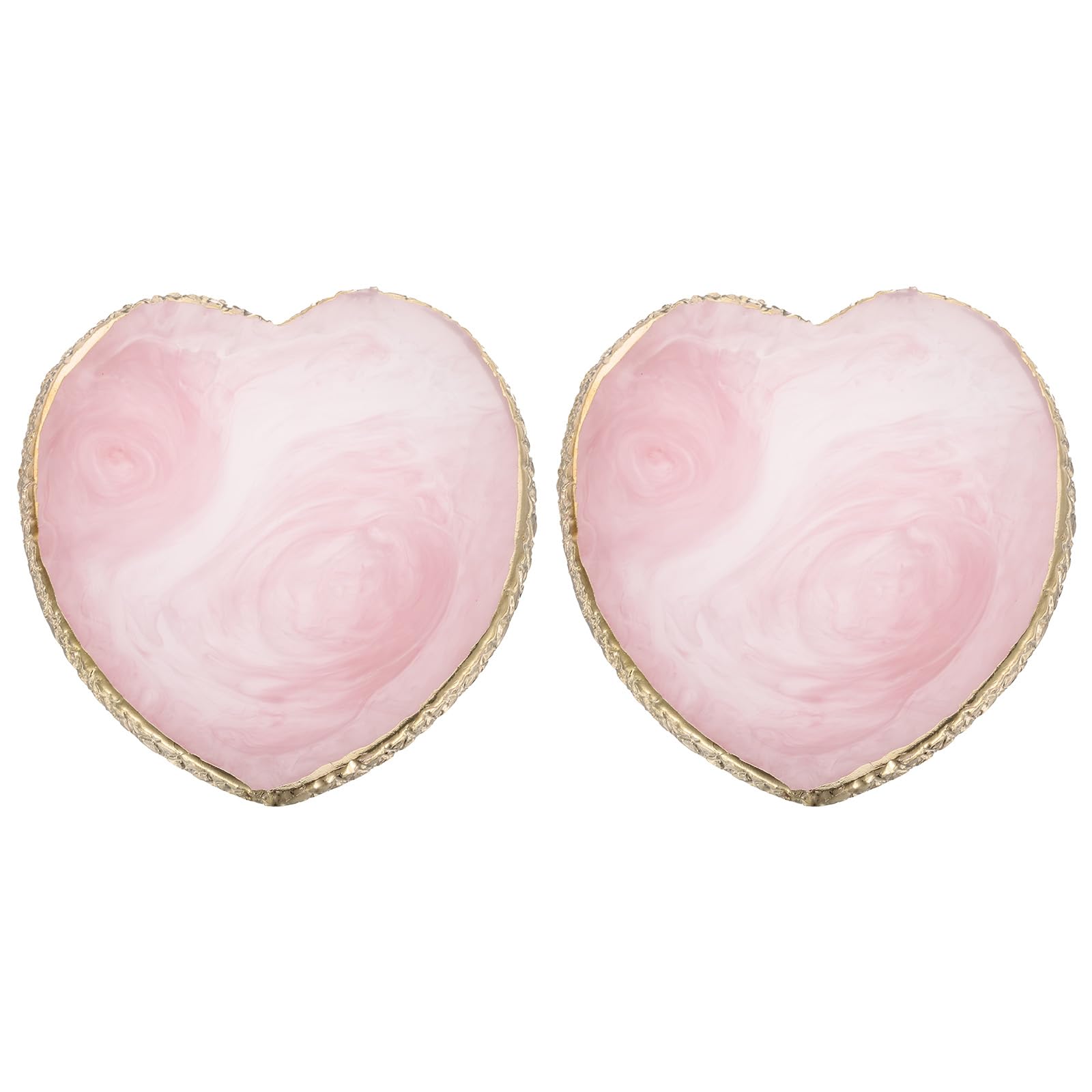 PATIKIL Resin Nail Art Palette, 2 Pack Nail Polish Mixing Palette Heart Shaped Gel Makeup Display Board Pallet Painting Tray Drawing Color Dish Holder, Pink