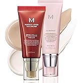 MISSHA BB ESSENTIALS KIT M PERFECT COVER BB CREAM No.23 Natural Beige/SPF 42 PA+++ 1.69 oz & M BB Boomer 1.35 oz -Lightweight, Multi-Function, High Coverage valentines day gifts for her