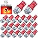 YITAMOTOR 20 X T10 Wedge 5-SMD 5050 Red LED Light bulbs W5W 2825 158 192 168 194 for Interior Reading Dome Map Cargo Trunk Door Doorstep Courtesy Instrument Panel License Plate Side marker Light