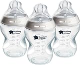 Tommee Tippee Natural Start Baby Bottles 0m+ 260ml Pack of 3 Slow Flow Teats