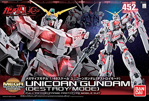 Bandai Hobby Mega Size 1/48 Unicorn [Destroy Mode] Gundam UC Model Kit Figure
