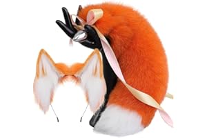 Butt Plug Fox Tail,Artificial Handmade, Orange-White,Anal Plug,Sexy Anus Toy,SM Props,Female Anal Expander,Anal Stainless Ste