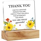Thank You Gifts for Women, Appreciation Gifts for Teacher Coworkers Boss Counselor Nurse Volunteer, Inspirational Gift for Hostess Mom Aunt Thankful Signs Home Office Desk Decor