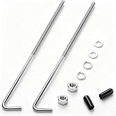 Tnisesm 8-inch 304 Stainless Steel J Hook Battery Hold Down Bolts
