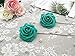 J-Rijzen Jing-Rise Artificial Roses 50pcs Real Touch Teal Green Foam Flowers with Stem for Bride Bridesmaids Bouquets Baby Shower Centerpieces Table Flowers Wedding Arch Decorations (Teal Green)