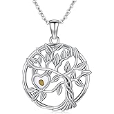 Suiknsn Mountain Necklace 925 Sterling Silver Mustard Seed Pendant Necklace Jewelry Gifts for Women Girls