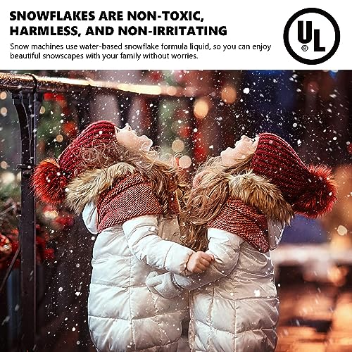 GEJRIO Snow Machine, 650W Snow Maker with Wired Remote Control, Snow