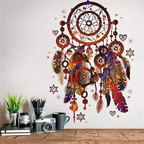 TIVOPA Colorful 3D Dreamcatcher Feathers Wall Stickers Diy Cartoon Mural Decals For Girl Kids Rooms Baby Bedroom Dormitory Decorations