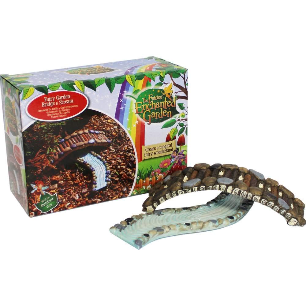 Magical Secret Polyresin Fairy Garden Bridge & Stream - 16.5 cm x 4.5 cm x 4 cm (1 Pc.) - Enchanting Miniature Landscape Accessory - Perfect For Indoor & Outdoor Fairy Gardens