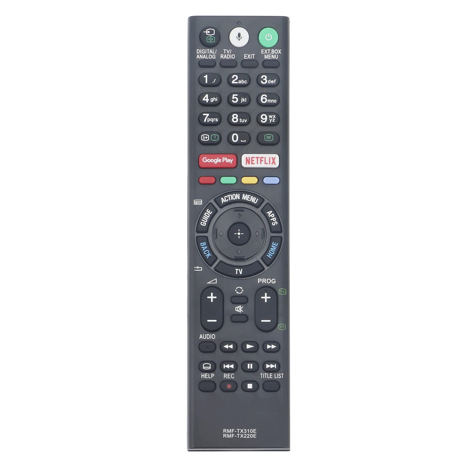 AULCMEET RMF-TX220E RMF-TX310E Voice Replaced Remote fit for Sony KDL-43WF804 FW-55XE8001 KD-43XE8099 KD-43XF8577 KD-49XE8005 KD-49XF7596 FW-49XE8001 KD-43XE8096 KD-49XG8096BU KD-65XG8096BU