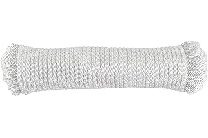 SGT KNOTS Solid Braid Nylon Utility Rope - Multipurpose Smooth Nylon Braided Utility Cord Line - for Anchors, Crafts, Towing 