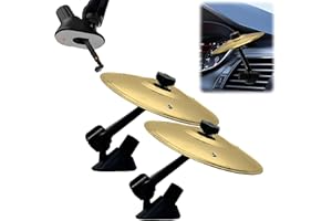 SWASEADA Car Drum Cymbal Air Vent, Fun Music Gadget for Drivers & Drummers, Easy Install on Dashboards & Vents, Crisp Metallic Sound - Quirky Gift for Road Trips & Music Lovers (Golden-2PCS)