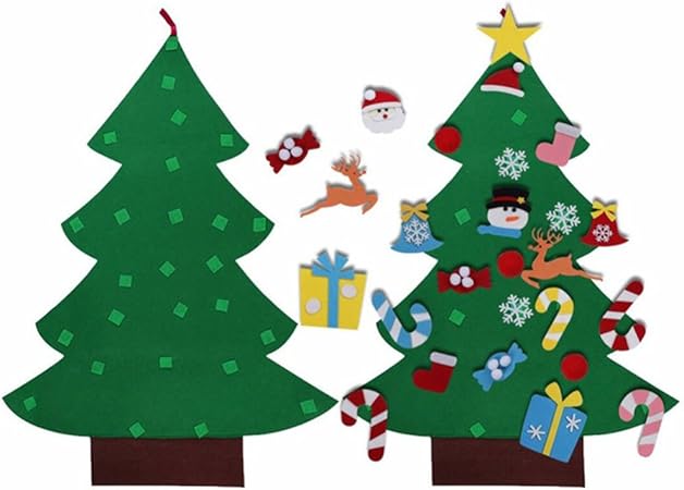 Regali Di Natale Fai Da Te Fatti Da Bambini.Zantec Bambini Fatti A Mano Decorazioni Di Natale Albero Di Natale 3d Feltro Fai Da Te Per Bambini Con Ornamenti Per I Regali Di Natale Regalo Di Compleanno Natale Regalo Amazon It Casa E Cucina