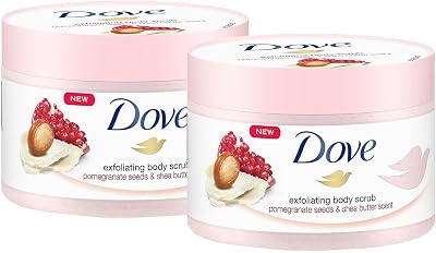 Dove Exfoliating Body Scrub Pomegranate Seeds and Shea Butter 225ml Pack of 2