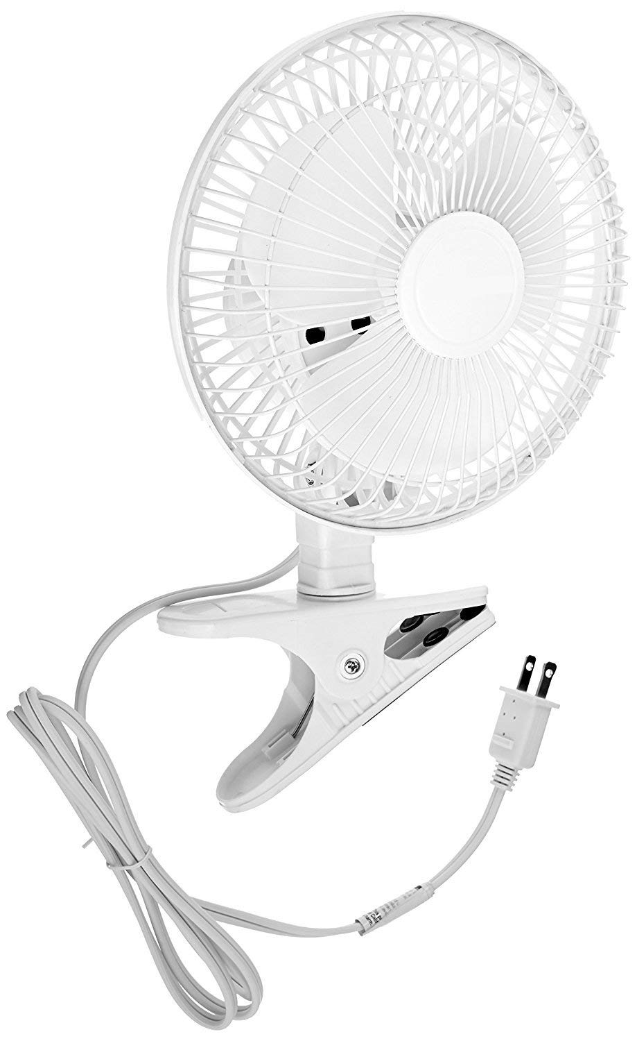 JOEY'Z 6 INCH - 2 Speed - Adjustable Tilt, Whisper Quiet Operation Clip-On-Fan with 5.5 Foot Cord and Steel Safety Grill (1, 6