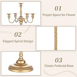 Sziqiqi Gold Floor Candelabra Candle Holder for