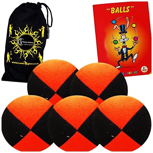 5x Pro Thud Juggling Balls - Deluxe (SUEDE) Professional Juggling Ball Set of 5 with Mister Babache Ball Juggling Book of tricks, and a Fabric Travel Bag! - Image 4