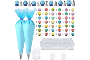 GZMAISULEE 55PCS Piping Bags Tips Set Reusable Pastry Bags and Frosting Tips Cakes Decorating Kit for Cookie Icing, 2 Icing B
