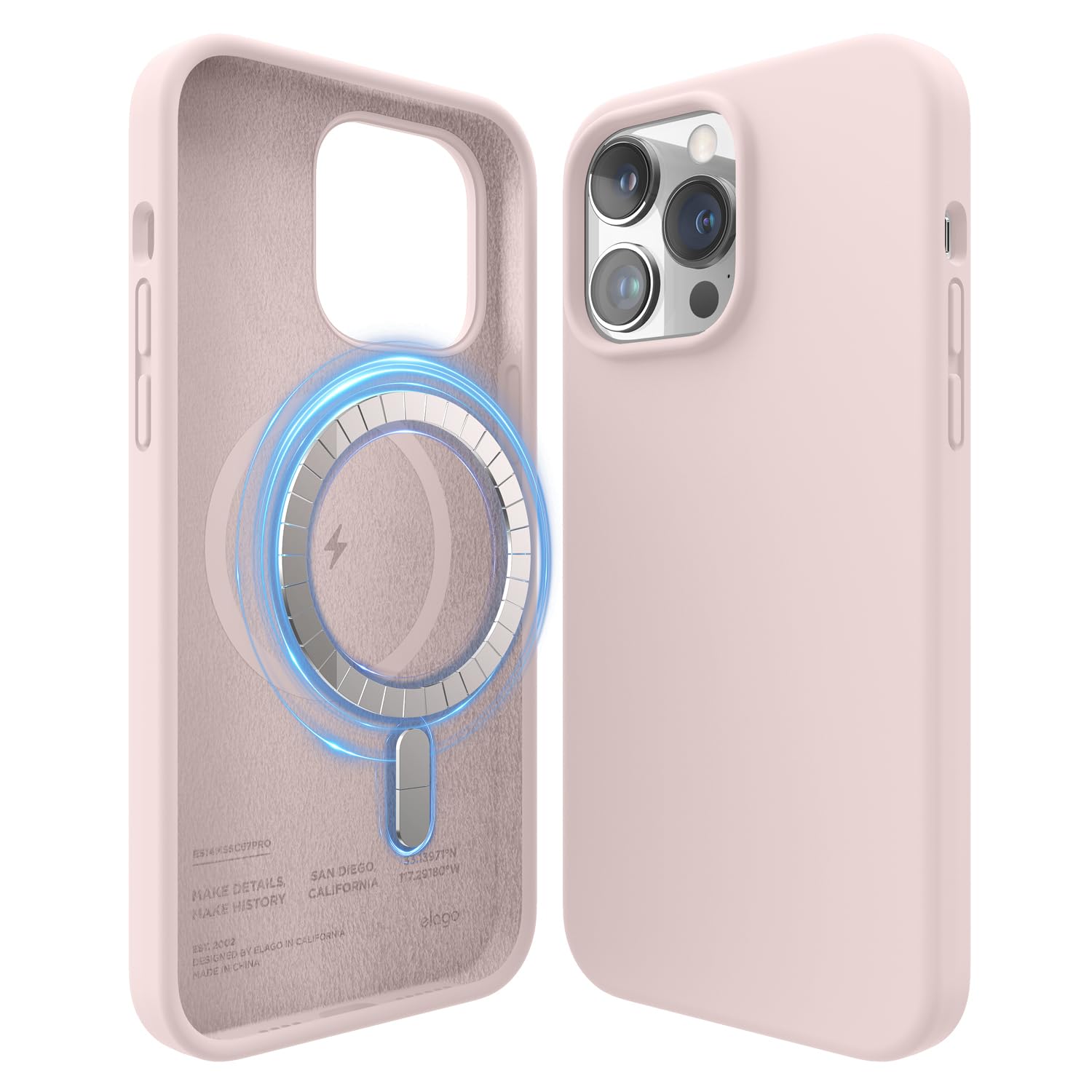 elago Magnetic Silicone Case Compatible with iPhone 14 Pro Max Case (6.7"), Compatible with MagSafe All Accessories, Built-in Magnets, Premium Liquid Silicone, Protective Cover (Lovely Pink) โ image 1