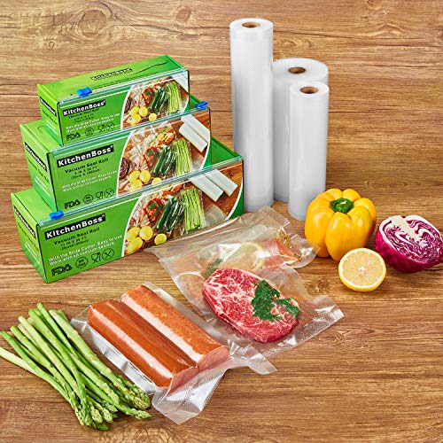 Vacuum Sealer Rolls Bag, 2 Pack 8"x50' Food Saver Bag Rolls with Cutter