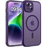 TOCOL Magnetic for iPhone 14 Case, Upgraded Full Camera Protection, Compatible with Magsafe, Drop Protection, Translucent Matte Back Bumper Phone Cover 6.1-Inch (Midnight Purple)