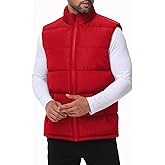 Polu Men's Puffer Vest Water-Resistant Sleeveless Jacket Stand Collar Zipper Winter Warm Outerwear