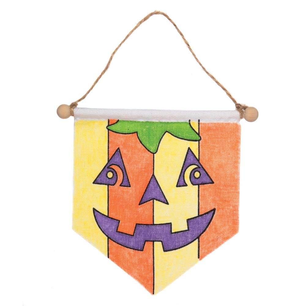 Baker Ross AX234 Halloween Colour in Banners - Pack of 3, Fabric Craft Bunting Halloween Party Decorations Childrens Art Activity - Image 3