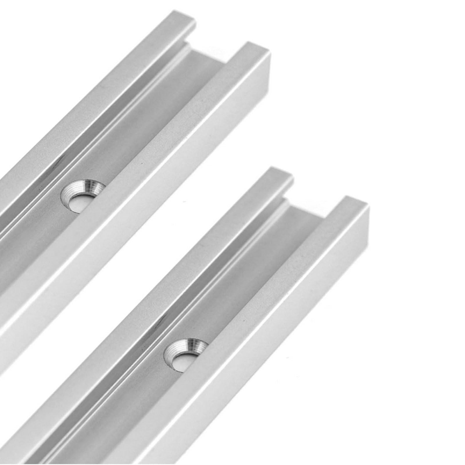 BDHI 2pcs 400 * 20mm T Track T-Slot Rail Miter Rail Track Jig Fixture Slot T-Rail Slider Straight Edge Clamping Tool for Table Saw Router Woodworking(Y254-2)