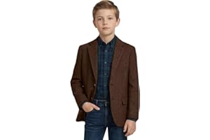 Boy's Tweed Blazer Sport Coat Formal Retro Jacket for Kids Boy Wedding Casual Jacket