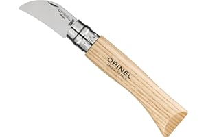 OPINEL No.7 Folding Chestnut and Garlic Knife, European Chestnut Wood Handle, 12C27 Stainless Steel Blade