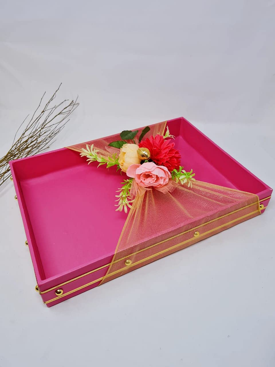 Buy GiftingBestWishes Wedding Tray with Flower/Saree Tray/Trousseau