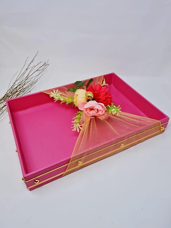 Buy GiftingBestWishes Wedding Tray with Flower/Saree Tray/Trousseau