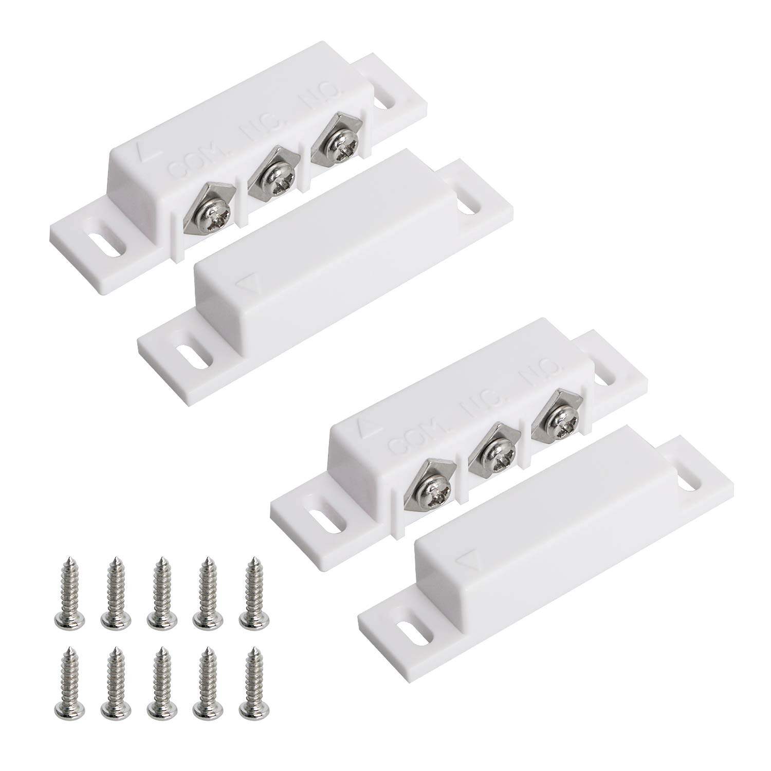 Aoje-Link 2Sets RC-31 Magnetic Reed Switch Normally Open Closed NC + NO Door Alarm Window Security, Magnetic Door Switch, Magnetic Contact Switch