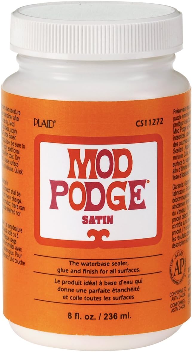 Mod Podge CS11272 8 oz Satin Waterbase Sealer Glue Finish Clear