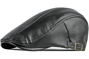 Qianuer Newsboy Hats for Men Leather Ivy Flat Cap Gatsby Driving Cabbie Beret