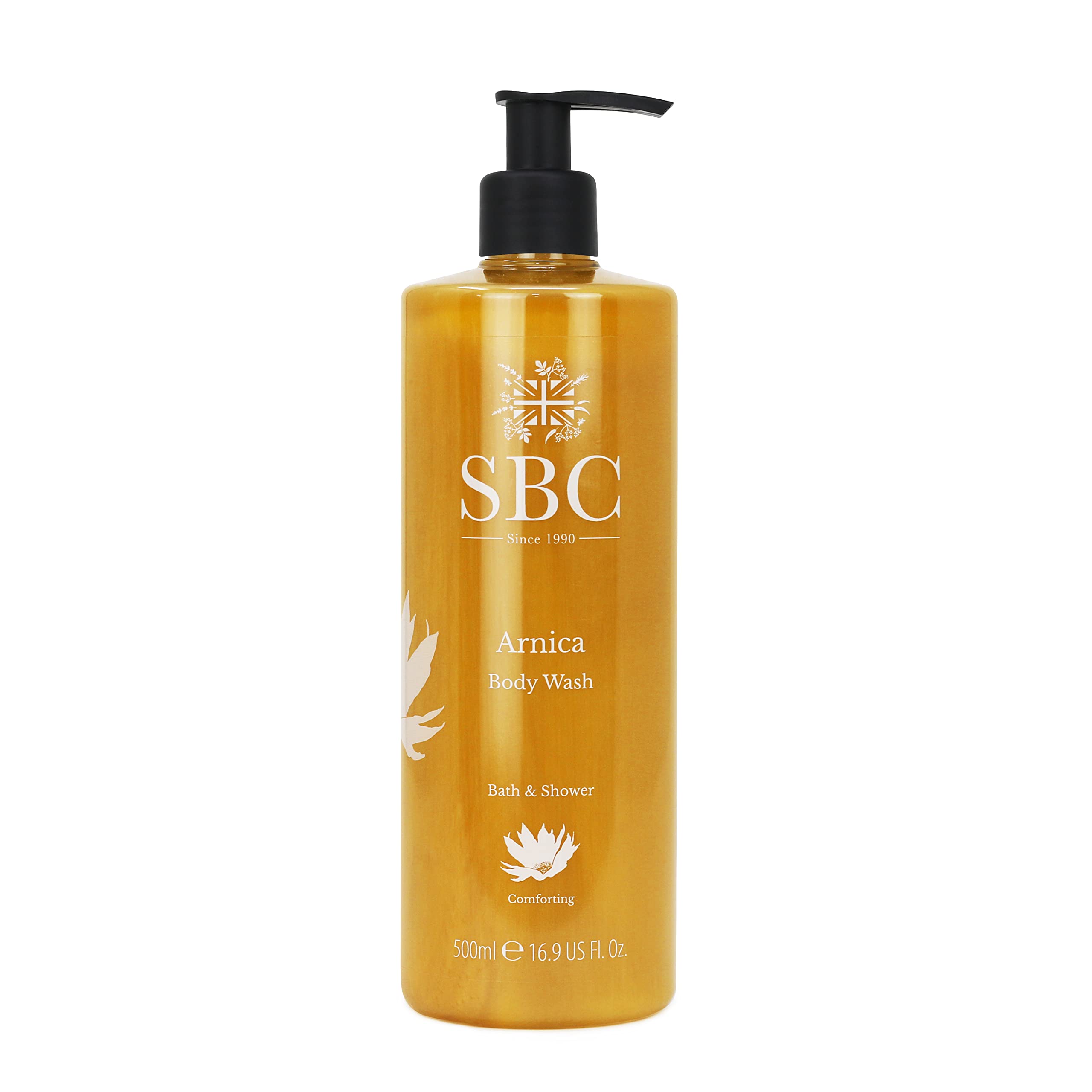 SBC Skincare Arnica Body Wash - 500ml | Arnica Montana Shower Gel | Vegan Friendly Body Wash For Muscle Tension And Fatigue | Body Wash For All The Family